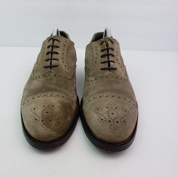 Crosby Square Tanger Mens Size 8.5 Brown Suede Formal Cap Toe Oxford Shoes main image 7